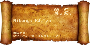 Mikonya Róza névjegykártya